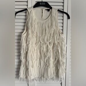 Ann Taylor Cream Fringe Women's Blouse